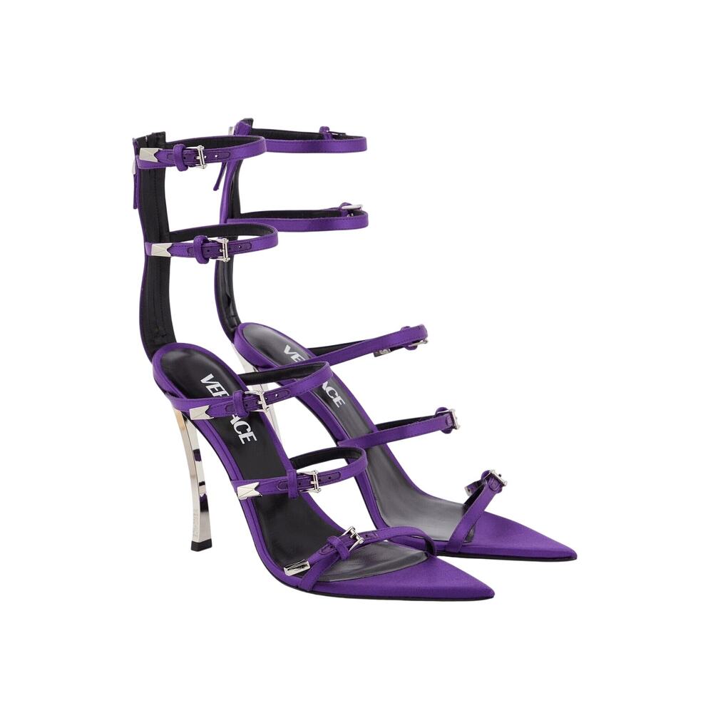 NIB Versace Runway Pin-Point Strappy Sandal EU 37.5 US 7.5 Purple Orchid $1575